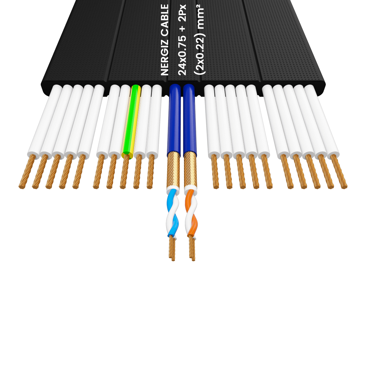 24x0.75 +2Px(2x0.22) mm² H05VVH6-F Foiled Elevator Cable
