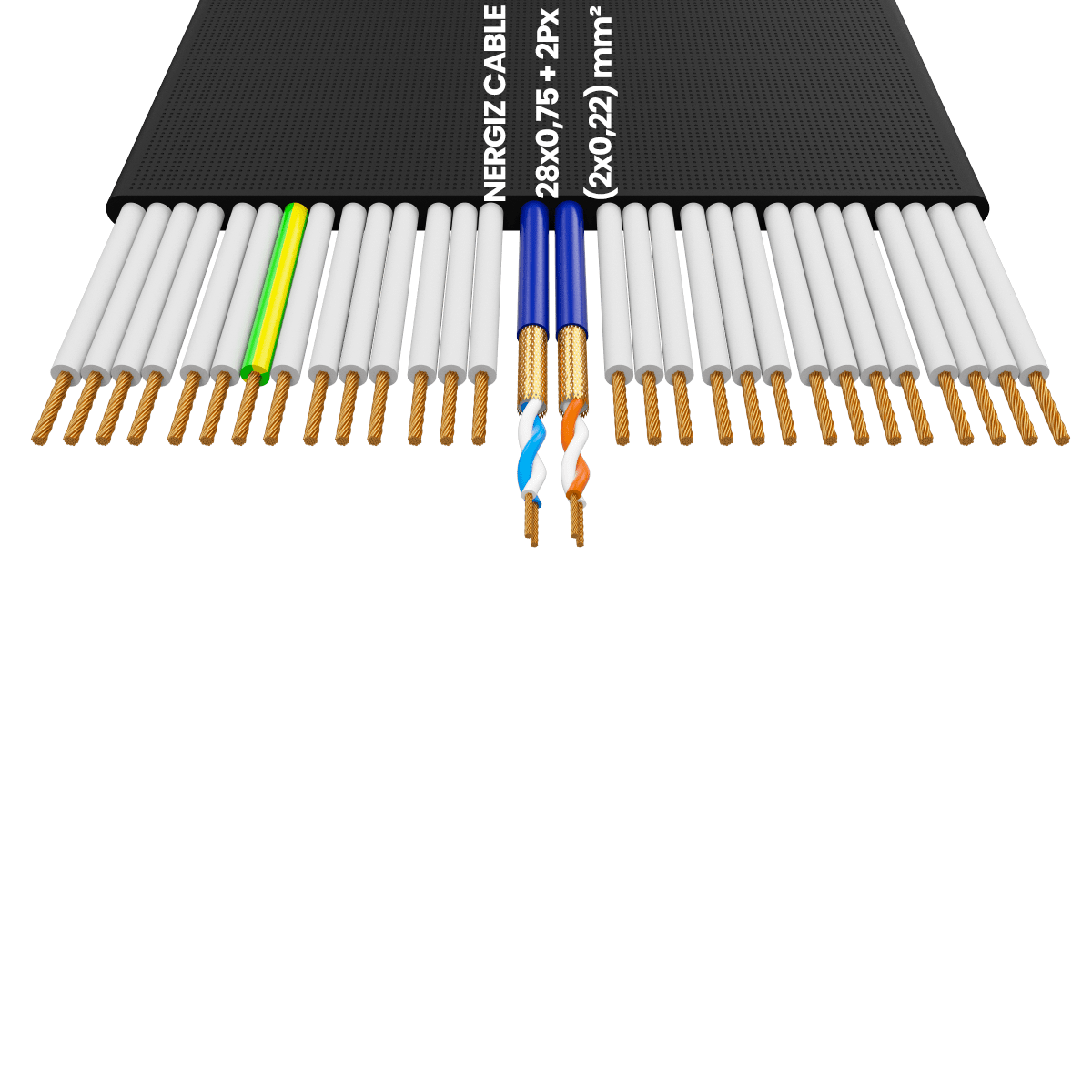 28x0.75 +2Px(2x0.22) mm² H05VVH6-F Foiled Elevator Cable
